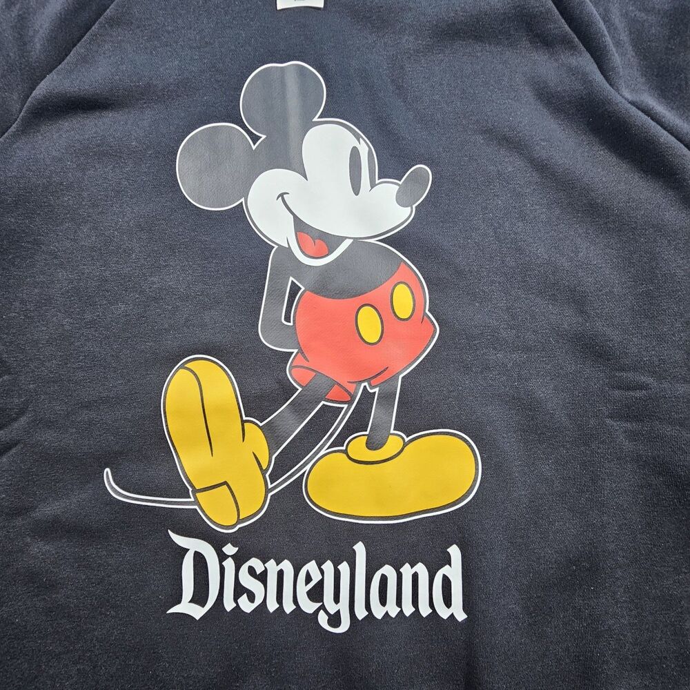 Disney Men's Mickey Mouse Black Pullover Sweatshirt Striped Sleeves XL - Picture 6 of 16